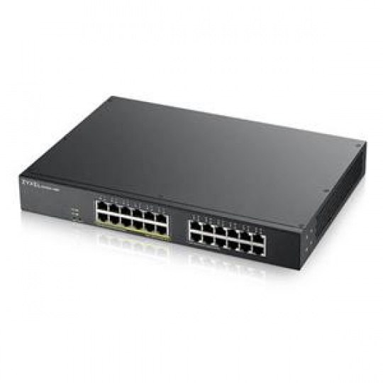 Zyxel GS1900-24EP, 24-port GbE L2, 12 Port PoE Smart Switch, rackmount, 130 Watt