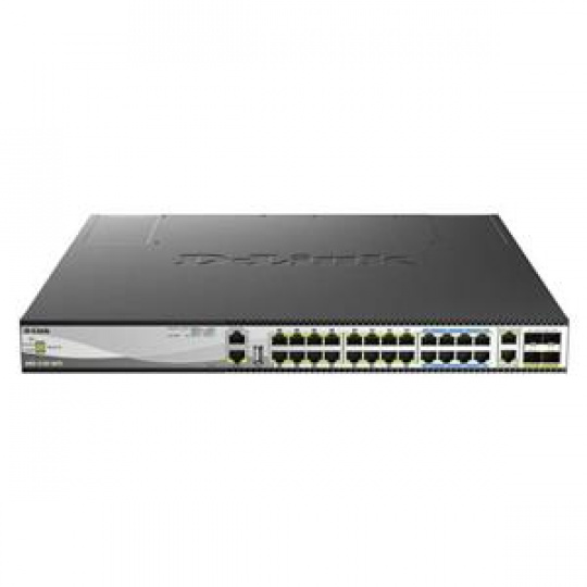 D-Link DMS-3130-30PS/E 30-Port Multi-Gigabit PoE Smart Managed Switch 16x 100M/1/2,5GBASE-T PoE+ 8 portů PoE++ 100M 2x 1