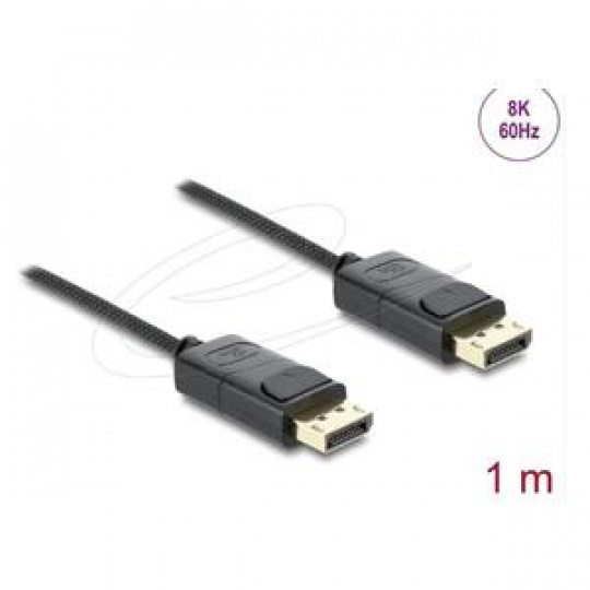 Delock Koaxiální kabel DisplayPort 8K 60 Hz s pleteným opláštěním 1 m