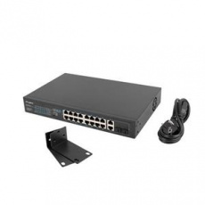 LANBERG SWITCH  16X 100MB POE+/2X 1GB/1X SFP RACK 19" UNMANAGED GIGABIT ETHERNET 250W