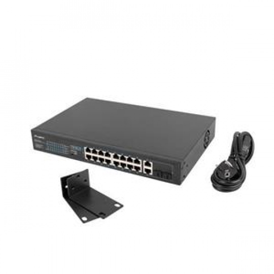 LANBERG SWITCH  16X 100MB POE+/2X 1GB/1X SFP RACK 19" UNMANAGED GIGABIT ETHERNET 250W