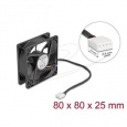 Delock Axiální ventilátor: 12 V DC, 80 x 80 x 25 mm, černý