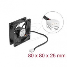 Delock Axiální ventilátor: 12 V DC, 80 x 80 x 25 mm, černý Delock Axiální ventilátor: 12 V DC, 80 x 80 x 25 mm, černý