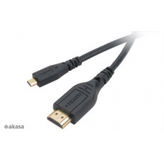 AKASA - mikro HDMI na HDMI kabel s Ethernet 1,5 m AKASA - mikro HDMI na HDMI kabel s Ethernet 1,5 m
