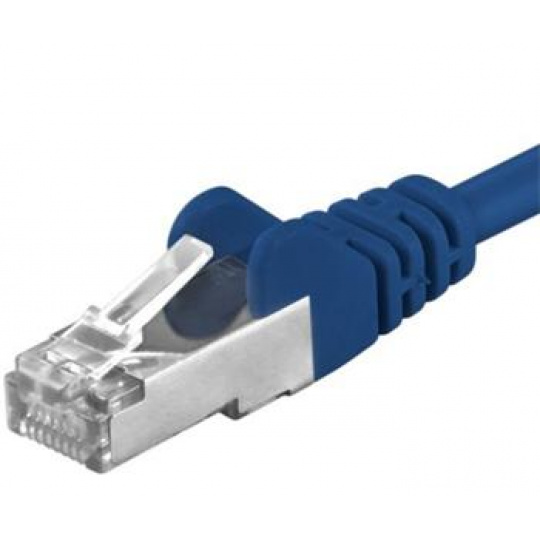 PremiumCord Patch kabel CAT6a S-FTP, RJ45-RJ45, AWG 26/7 1,5m, modrá