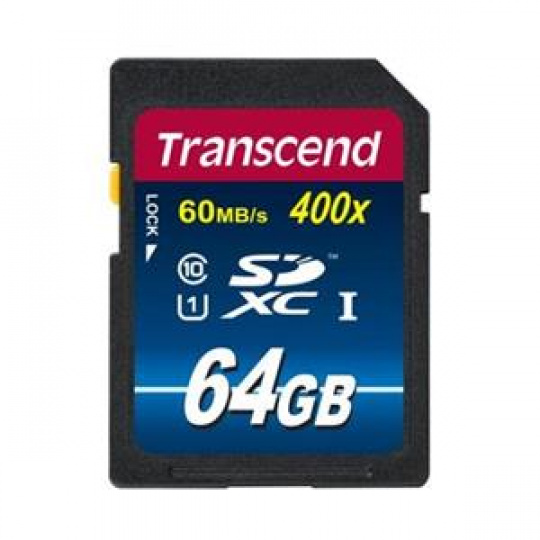 Transcend 64GB SDXC (Class10) UHS-I 400X (Premium) paměťová karta