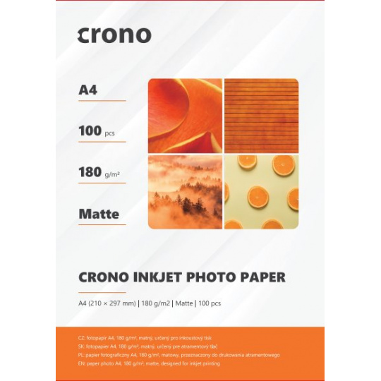 Crono PHPM4A, fotopapír matný, A4, 180g, 100ks