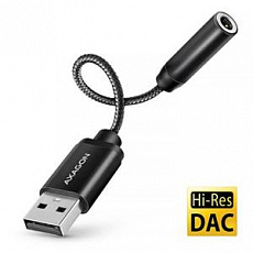 AXAGON ADA-HA, USB-A na 3.5mm jack Hi-Res DAC audio adaptér, 384kHz/32bit, stereo AXAGON ADA-HA, USB-A na 3.5mm jack Hi-Res DAC audio adaptér, 384kHz/32bit, stereo