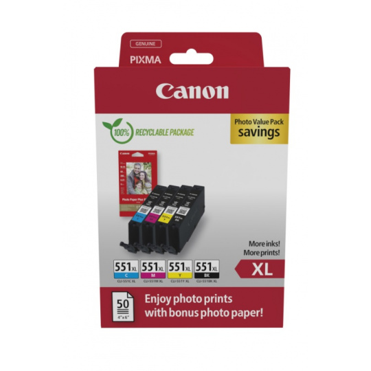 Canon cartridge CLI-551 XL C/M/Y/BK PHOTO VALUE / 4x11ml