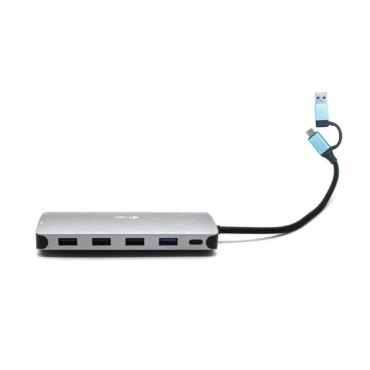 i-tec USB 3.0/USB-C/TB3 3x Display Metal Nano Dock with LAN, PD 100W