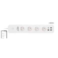 iGET HOME Power 4 USB  - WiFi chytrá prodlužka 4x 230V + 4x USB, samostatná, měření spotřeby, 3680W