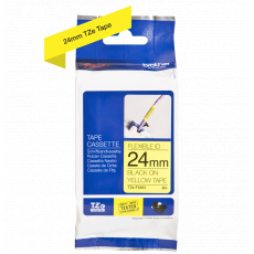 TZe-FX651, černý tisk na žluté, šířka 24 mm