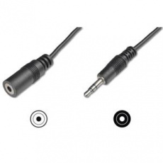 Digitus Audio prodlužovací kabel, stereo 3,5 mm 1,50 m, CCS, 2x0,10 / 10, stíněný, M / F, černý Digitus Audio prodlužovací kabel, stereo 3,5 mm 1,50 m, CCS, 2x0,10 / 10, stíněný, M / F, černý