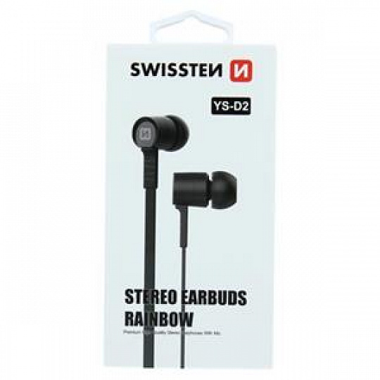 SWISSTEN SLUCHÁTKA EARBUDS RAINBOW YS-D2 ČERNÉ