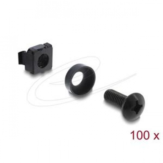 Delock 10” a 19” Racková montážní sada 100 kusů černá Delock 10” a 19” Racková montážní sada 100 kusů černá