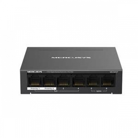Mercusys MS106PG 6portový stolní switch 100/1000 Mb/s se 4 porty PoE+