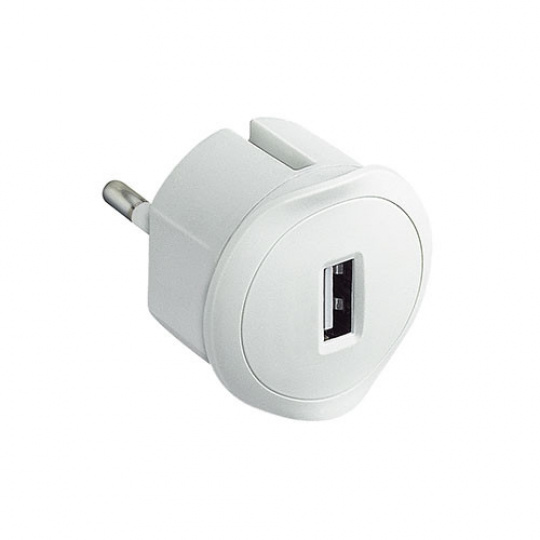 USB adaptér do zásuvky bílý