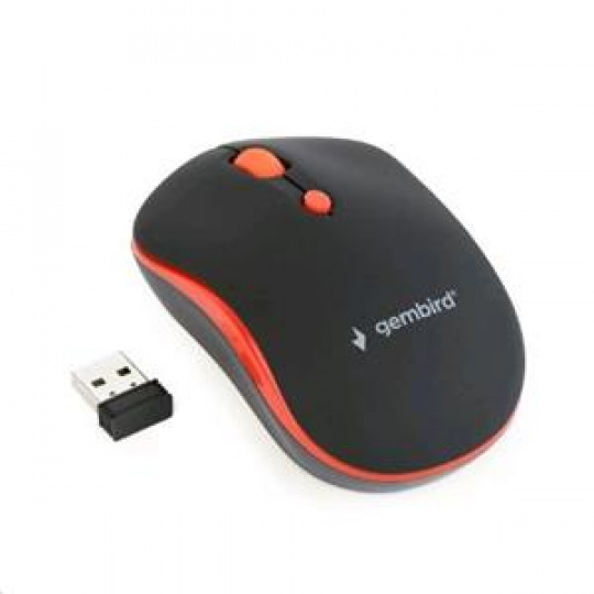 GEMBIRD Myš MUSW-4B-03-R, černo-červená, bezdrátová, USB nano receiver