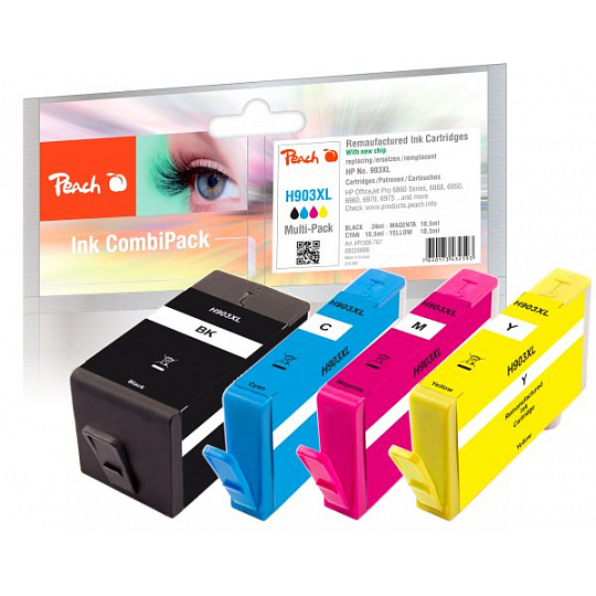 PEACH kompatibilní cartridge HP No. 903XL, Multi-Pack1x bk,c,m,y, OEM chip
