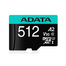 ADATA V30S/micro SDXC/512GB/100MBps/UHS-I U3 / Class 10/+ Adaptér ADATA V30S/micro SDXC/512GB/100MBps/UHS-I U3 / Class 10/+ Adaptér