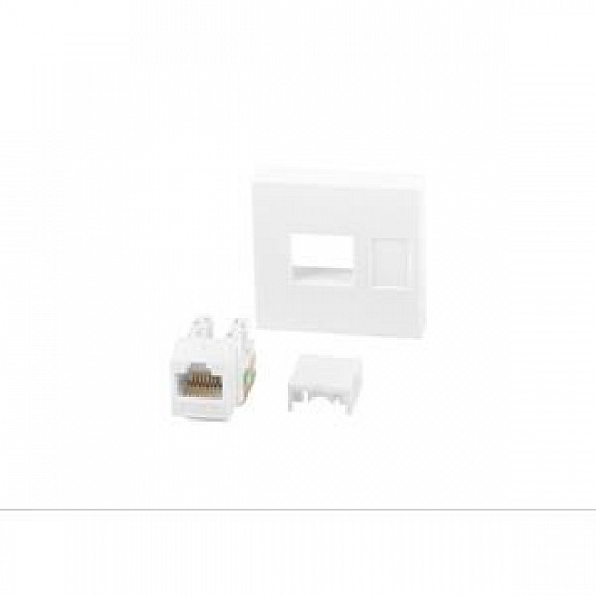 WALL SOCKET RJ45 45X45 + KEYSTONE CAT.6 UTP WHITE LANBERG WALL SOCKET RJ45 45X45 + KEYSTONE CAT.6 UTP WHITE LANBERG