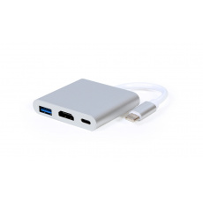 GEMBIRD Multi-adapter USB typu C, stříbrný GEMBIRD Multi-adapter USB typu C, stříbrný
