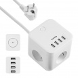 Nabíjecí stanice Huslog 12W 3xzásuvka , 4xUSB bílá