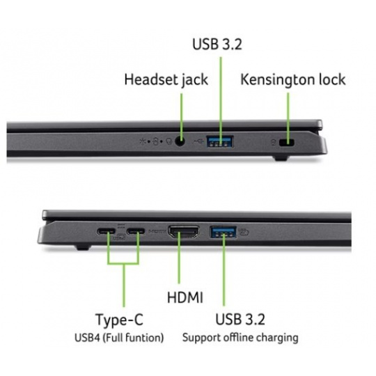 Acer Aspire 15 (A15-61M-R3KV) Ryzen 5 8640HS/16GB/512GB SSD/15"/ESHELL/šedá