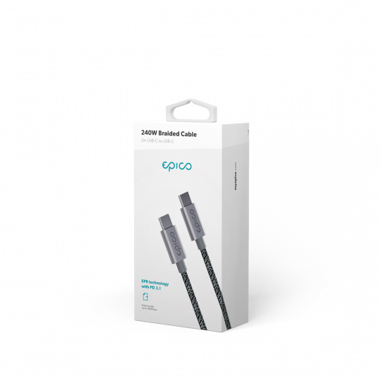 Epico 240W USB-C na USB-C opletený kabel 2m