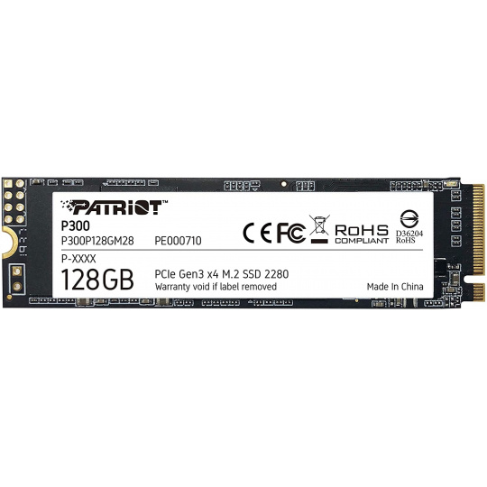 SSD disk Patriot P300 128GB, M.2 2280, PCIe 3.0 x4, NVMe