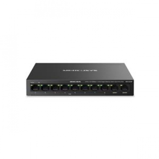 Mercusys MS110CMP 8portový 10/100 Mb/s + 2portový gigabitový stolní přepínač s 8 porty PoE+