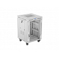 19" VOLNĚ STOJÍCÍ RACKOVÁ SKŘÍŇ 15U 600X600 ŠEDÉ SKLENĚNÉ DVEŘE LCD LANBERG (FLAT PACK) V2