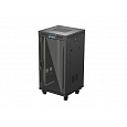 19" VOLNĚ STOJÍCÍ RACKOVÁ SKŘÍŇ 22U 600X600 ČERNÉ SKLENĚNÉ DVEŘE LANBERG (PLOCHÉ BALENÍ) V2