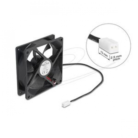 Delock Axiální ventilátor: 5 V DC, 92 x 92 x 25 mm, černý