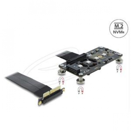 Delock Adaptér PCI Express 3.0 x4 na M.2 Key M s ventilátorem a kabelem, 10 cm
