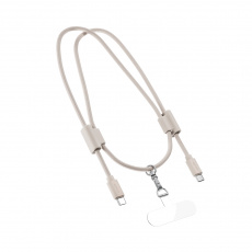 Epico šňůrka na telefon s USB-C kabelem - béžová Epico šňůrka na telefon s USB-C kabelem - béžová