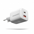 AXAGON ACU-PQ100W, GaN nabíječka do sítě 100W, USB-A + USB-C, PD3.0/PPS/QC4+/SFC2.0/Apple, bílá