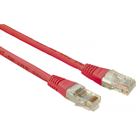 SOLARIX patch kabel CAT5E UTP PVC 0,5m červené