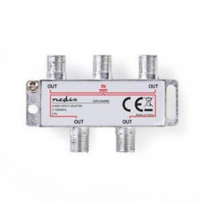Nedis SSPL400ME - CATV F-Rozbočovač | Max. zisk 8,0 dB | 5–1 000 MHz | 4 výstupy