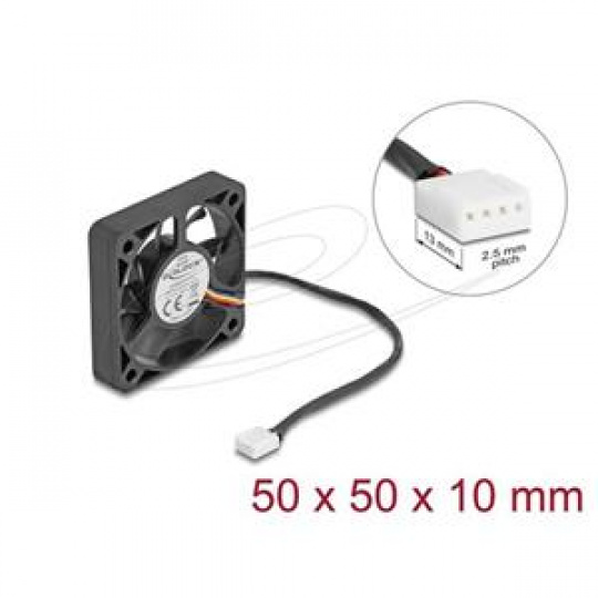 Delock Axiální ventilátor: 12 V DC, 50 x 50 x 10 mm, černý Delock Axiální ventilátor: 12 V DC, 50 x 50 x 10 mm, černý