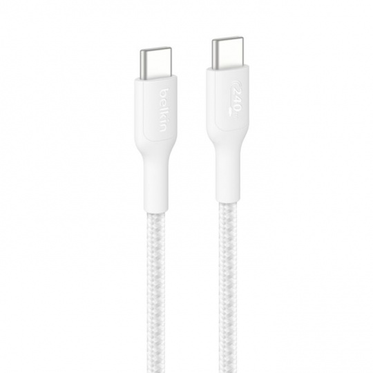 BELKIN kabel USB-C 240W oplétaný 1m bílý