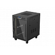 19" VOLNĚ STOJÍCÍ RACKOVÁ SKŘÍŇ 15U/600X800 (FLAT PACK) S PROSKLENÝMI DVEŘMI LCD ČERNÁ LANBERG V2