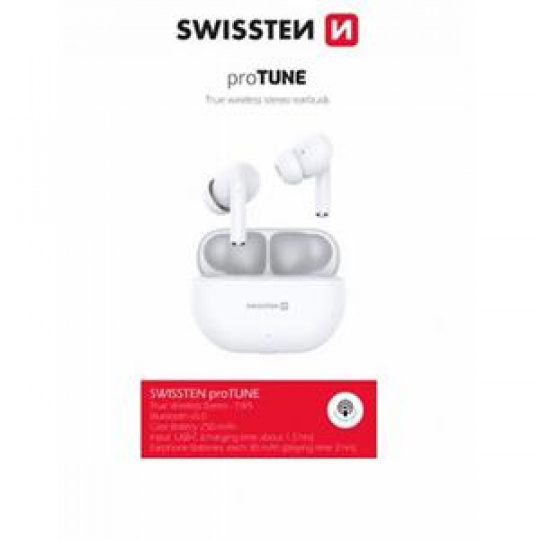 SWISSTEN BLUETOOTH TWS SLUCHÁTKA MINIPODS BÍLÝ