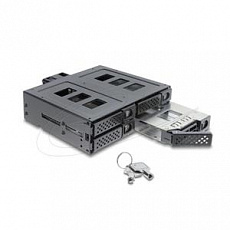 Delock Mobilní rámeček rozměru 5.25” pro 4 x 2.5” HDD / SSD SATA nebo SAS, se zámkem Delock Mobilní rámeček rozměru 5.25” pro 4 x 2.5” HDD / SSD SATA nebo SAS, se zámkem