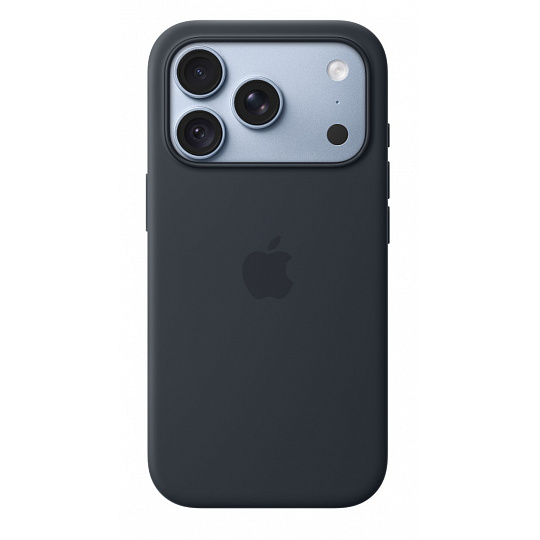 iPhone 18 Pro Silicone Case with MS - Navy Blue iPhone 18 Pro Silicone Case with MS - Navy Blue
