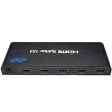 PremiumCord HDMI splitter 1-4 portů kovový s napájecím adaptérem, 3D, FULL HD