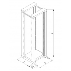 Otevřený 19" stojan RSX 37U dvoudílný 700hl.