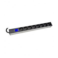 PDU IT METER, integr.merení,8x CSN,Al, 19", 1U, RAL 7035