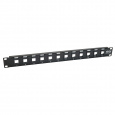 Patch Panel 12-Port 1U Rack Nestíněný, Keystone/Multimedia, RJ45 Ethernet, USB, HDMI, Cat5e/6