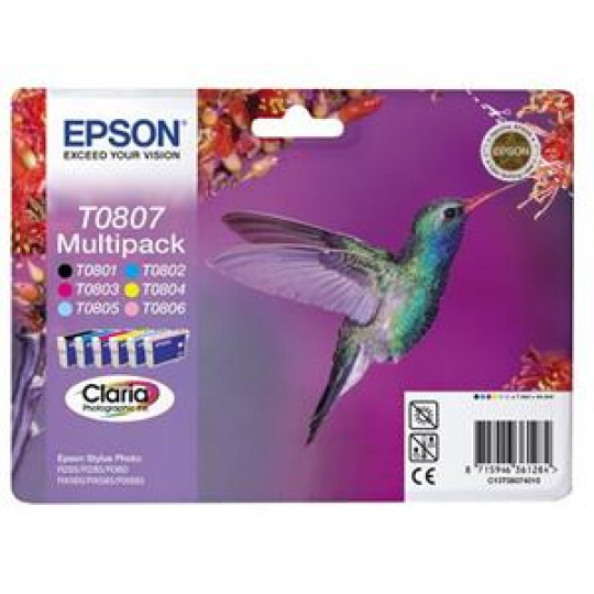 EPSON cartridge T0807 (6color) multipack (kolibřík)